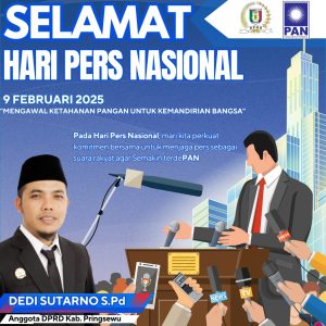 Hari Pers Nasional 2025, Dedi Sutarno : Selamat Hari Pers Untuk Seluruh Insan Media